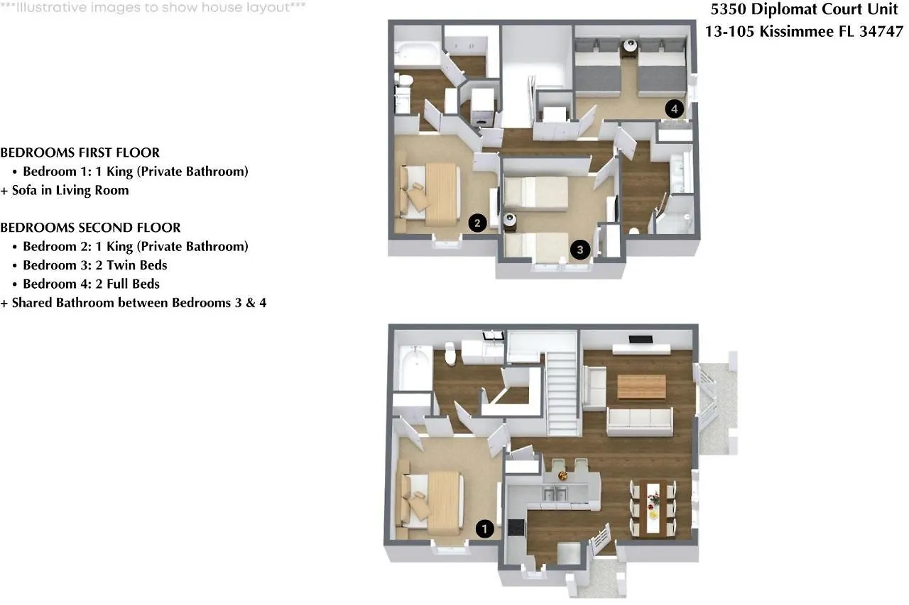 4 Bedrooms - 3 Bathrooms - Lucaya Village 13-105 Holiday home