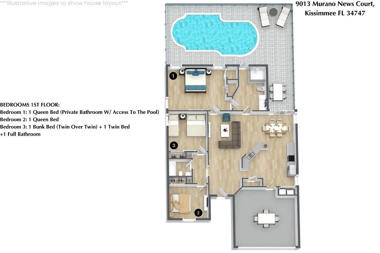 3 Bedrooms- 2 Bathrooms- Calabria 9013 Mc