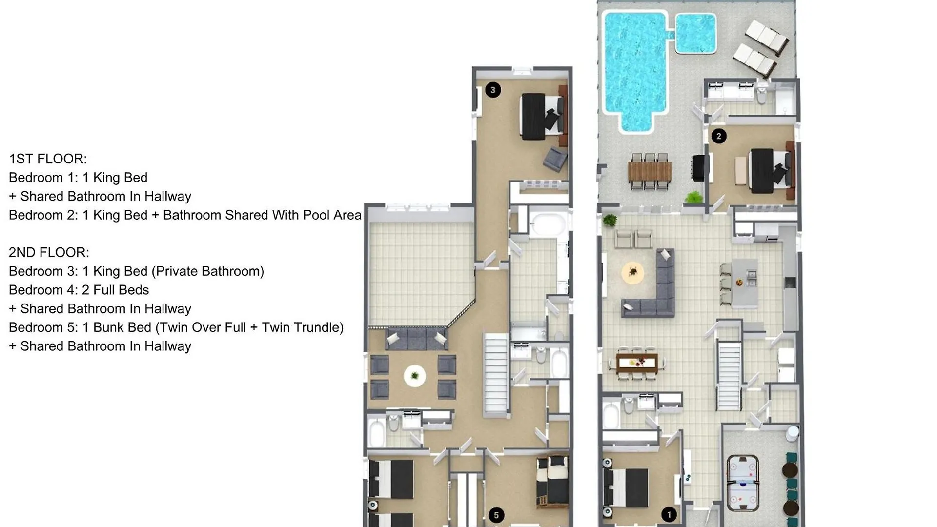 5 Bedroom- 4 Bathroom- Champions Gate 9033pt * Kissimmee
