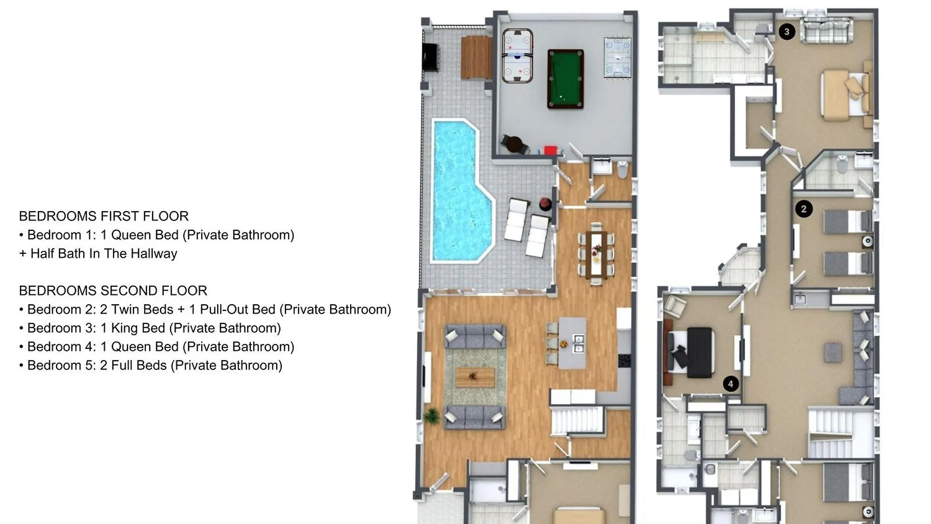 5 Bedrooms- 5,5 Bathrooms- Reunion 1492 Fc *