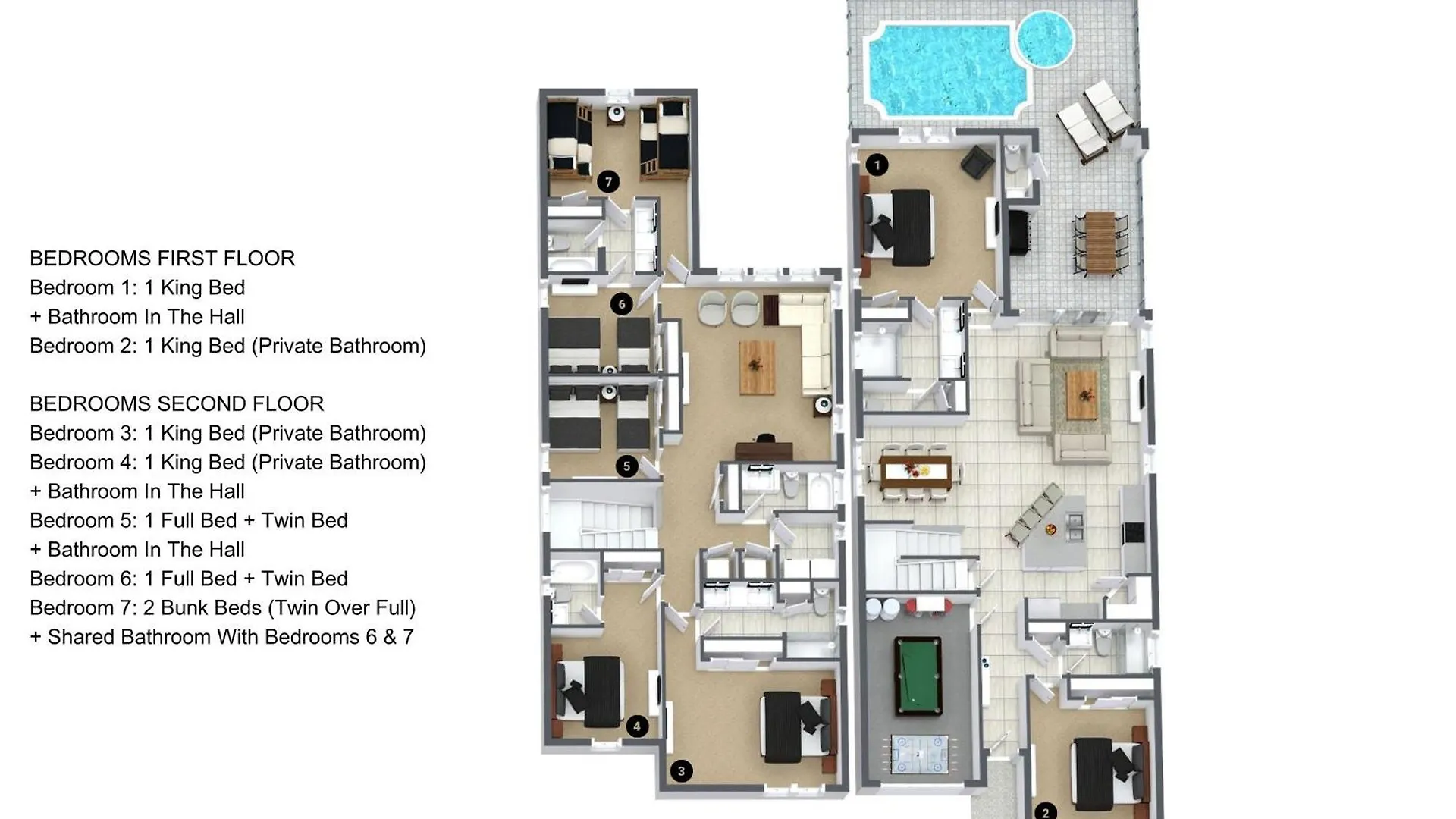 Holiday home 7 Bedrooms- 6,5 Bathrooms- Solara 1502 Sr Kissimmee