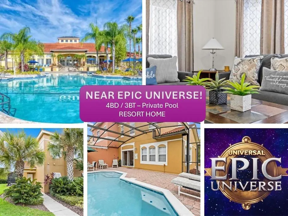 No Fee, Near Disney, 4 Bd With Private Pool