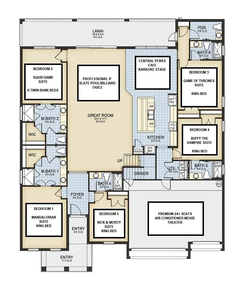 Showstopper 15br Lakeside Villatheater Holiday home