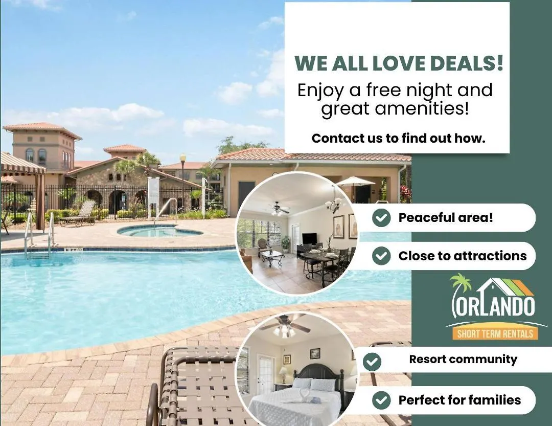 Apartment 1-1 Condo-hotel With Double Bed And Community Pool Miles From Disney!